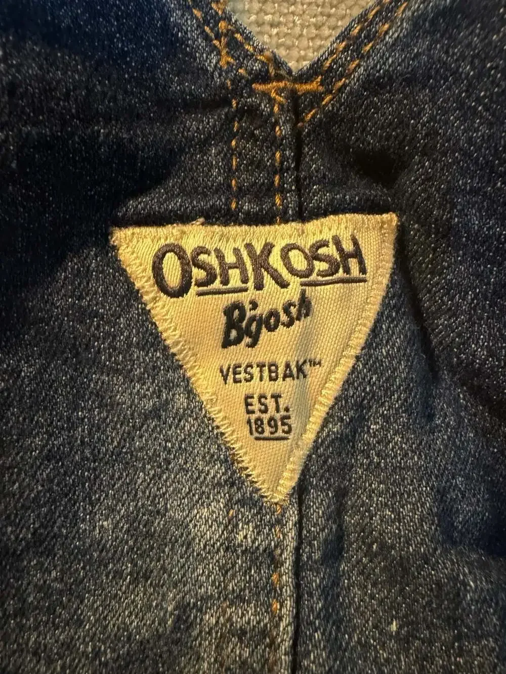 OshKosh B'gosh Denim and Red Black Plaid Overall Dress Jumper Size 4T